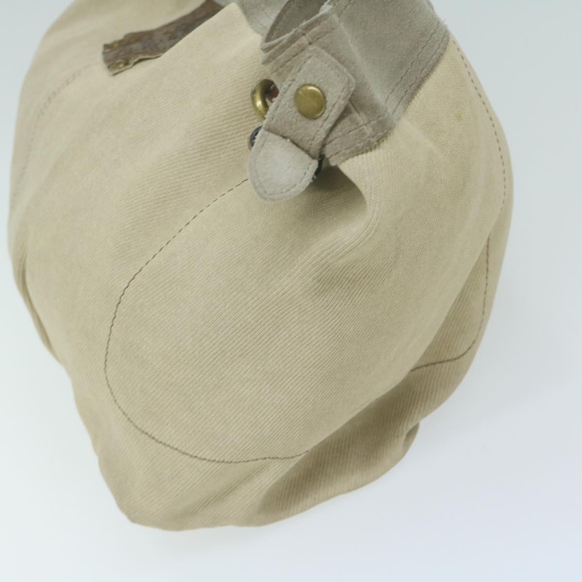 BBERRY Blue Label Tote Bag Canvas Beige Auth ti1476