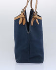 BBERRY Blue Label Tote Bag Canvas Navy Auth ti1535