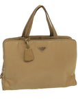 PRD Hand Bag Nylon Beige Auth ti1597