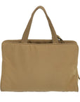 PRD Hand Bag Nylon Beige Auth ti1597