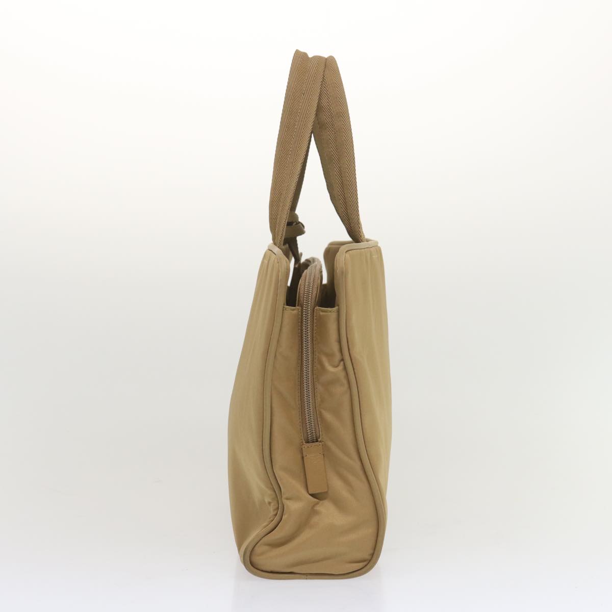 PRD Hand Bag Nylon Beige Auth ti1597