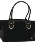 BBERRY Blue Label Hand Bag Wool Black Auth ti1622