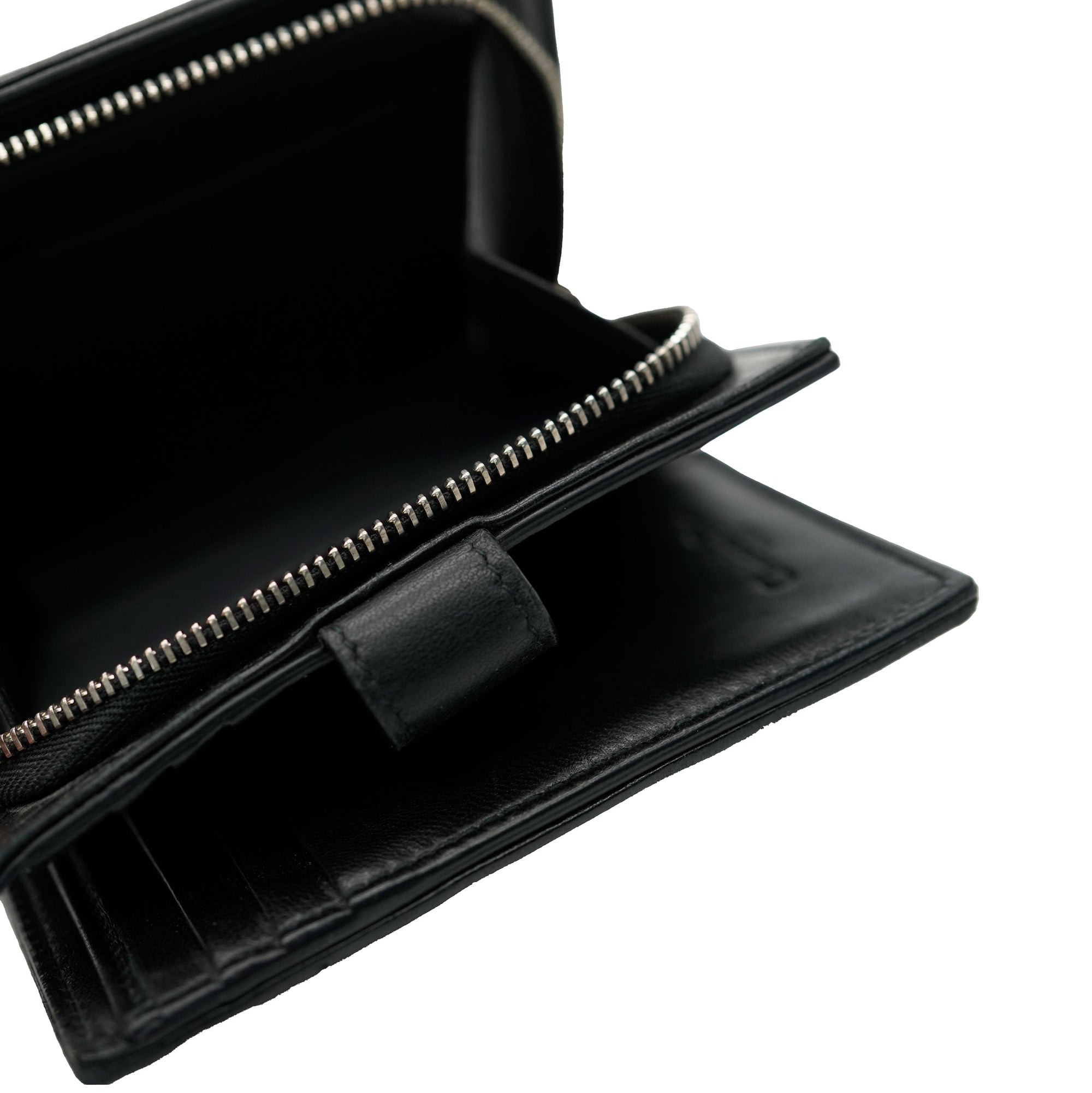 CHRISTIAN D1OR Black Quilted Lambskin Cannage Lady D1OR Wallet