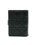CHRISTIAN D1OR Black Quilted Lambskin Cannage Lady D1OR Wallet
