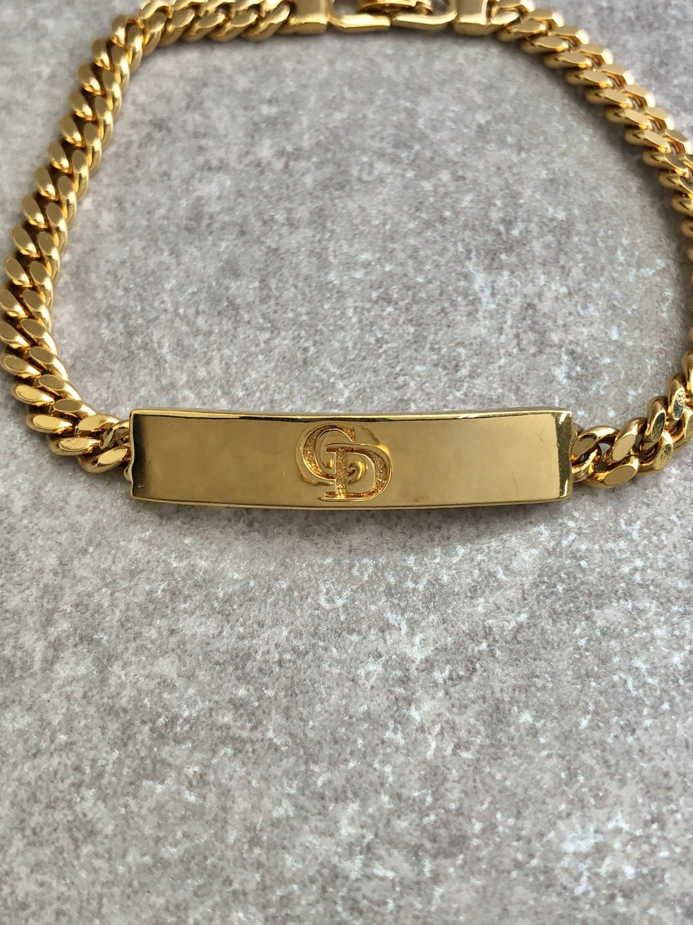 Christian D1OR CD Logo Bracelet Gold Vintage bs7hwh