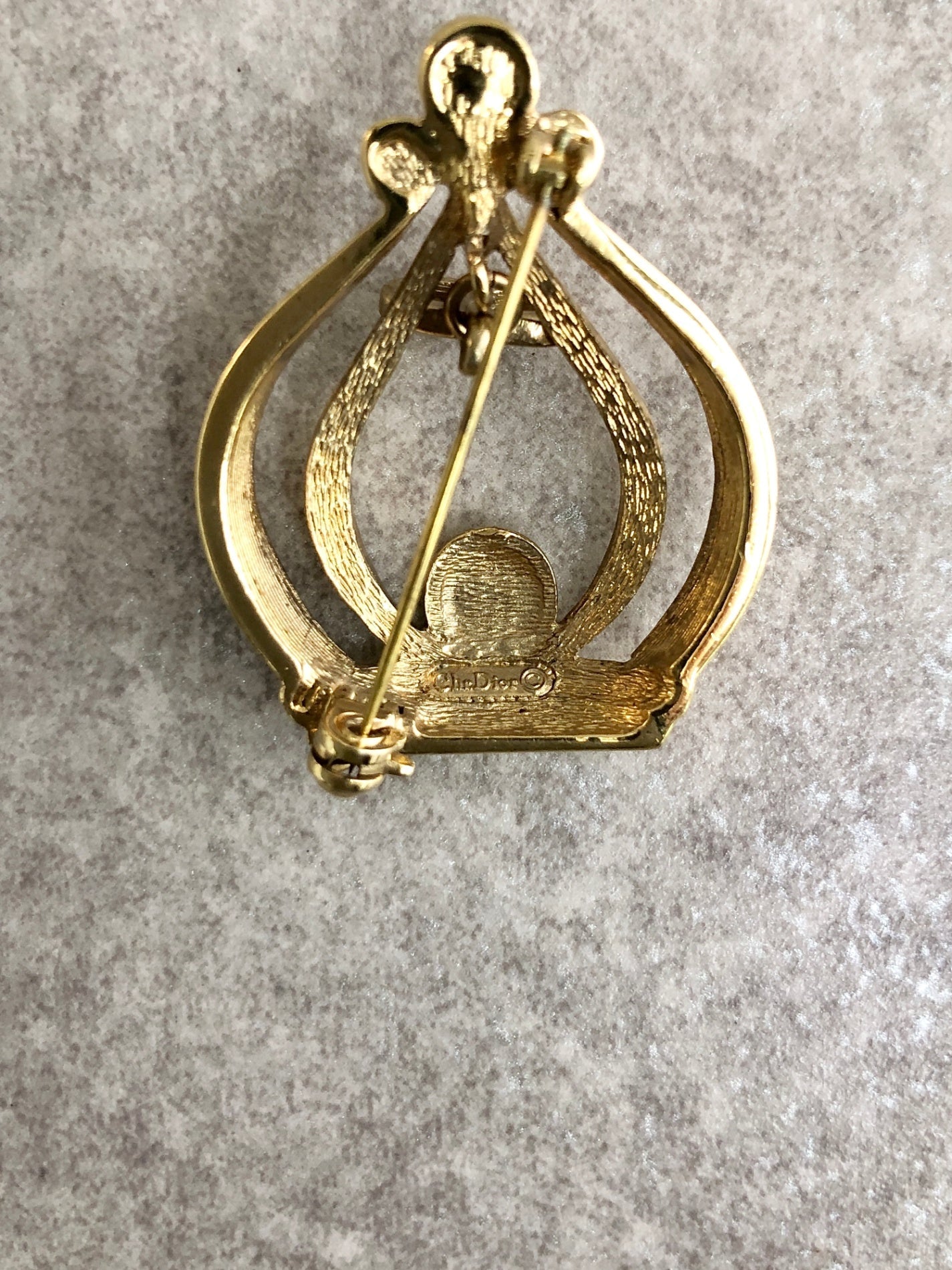 Christian D1OR Brooch Gold Vintage cejdz6