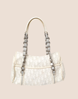 CHRISTIAN D1OR 2007 WHITE & GREY ROMANTIQUE TROTTER HANDBAG