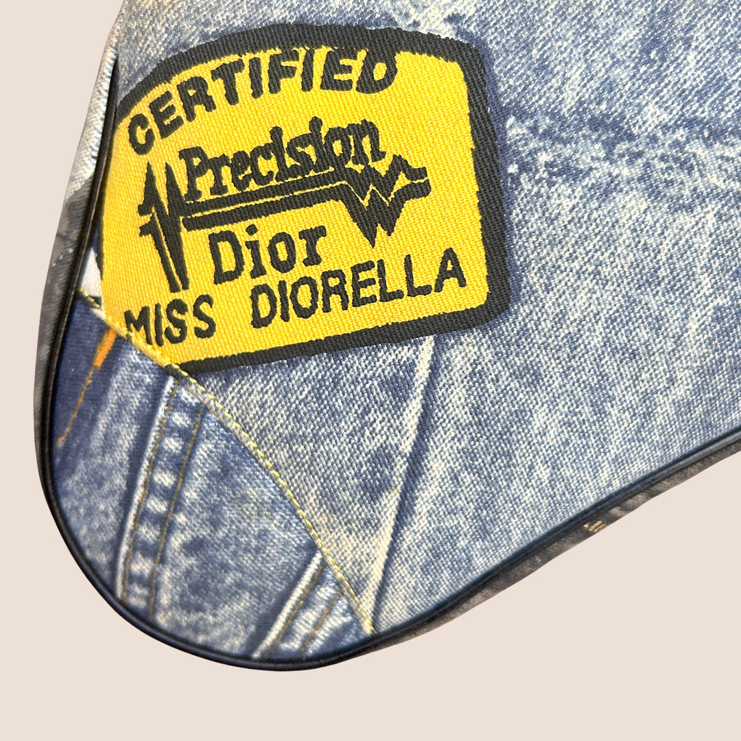 CHRISTIAN D1OR 2001 "MISS D1ORELLA" DENIM CANVAS MINI SADDLE BAG
