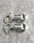 Christian D1OR CD Logo Rhinestone Earrings Silver Vintage ztahea