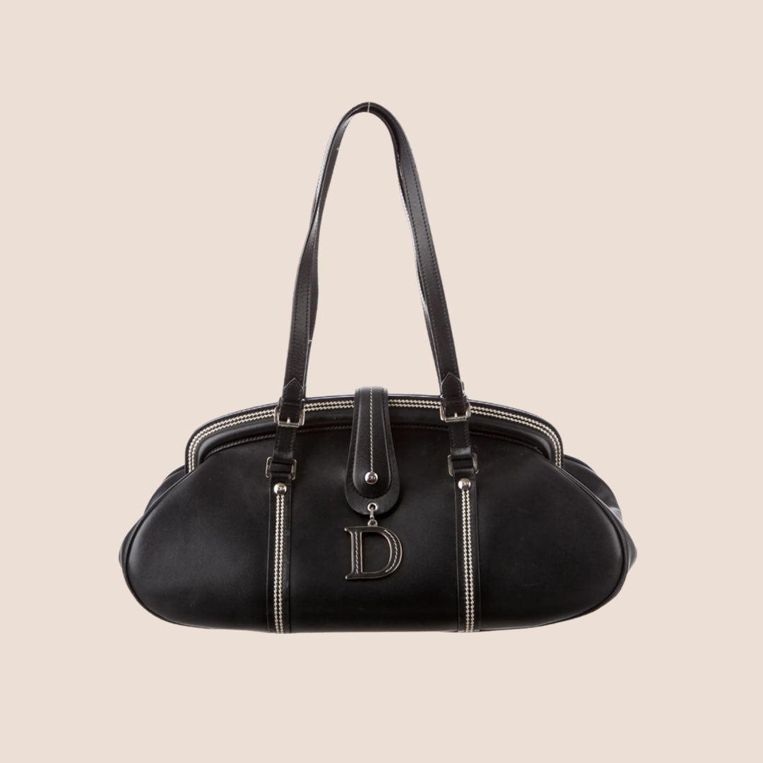 CHRISTIAN D1OR BLACK FRAME DETECTIVE BAG