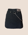 CHRISTIAN D1OR 2004 HARDCORE SILVER STAR CHAIN CORDUROY MINI SKIRT
