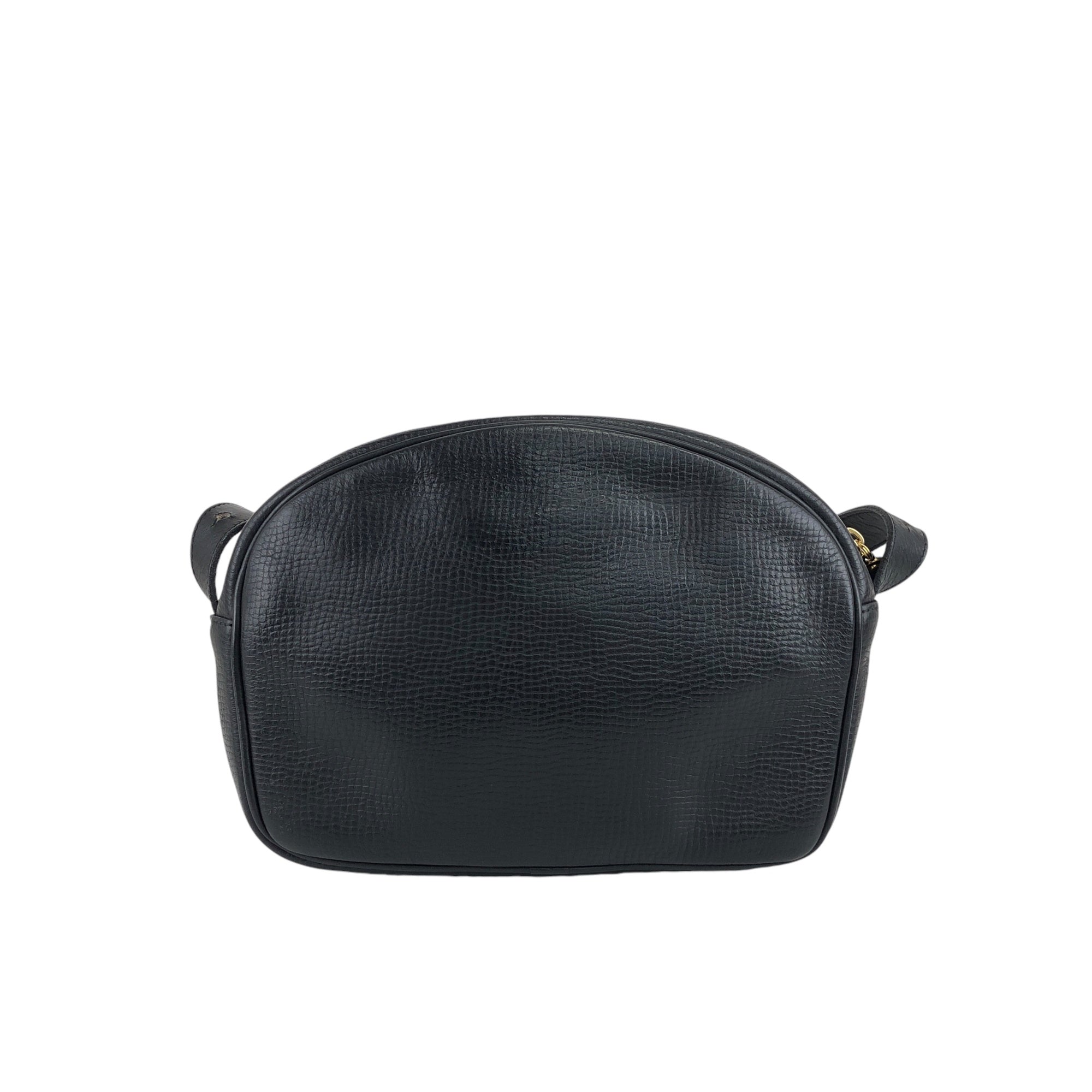 Christian D1OR CD Logo Embossed Shoulder bag Black Vintage 4hjctr