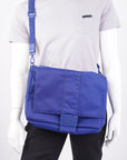 FNDI Baguette Messenger Bag Blue Nylon Large