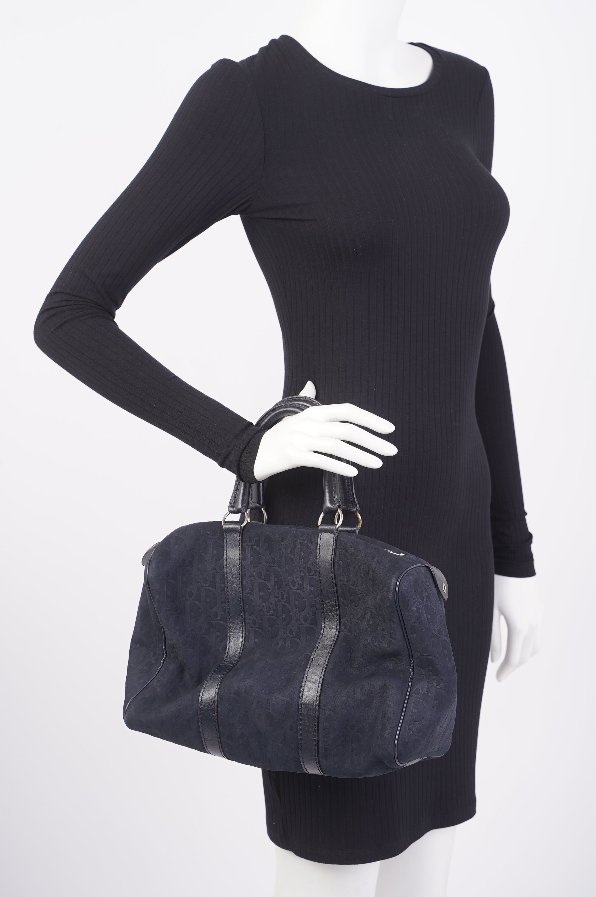 Christian D1OR Boston Bag Navy Technical Fabric