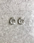 Christian D1OR CD Logo Earrings Silver Vintage rfti6g