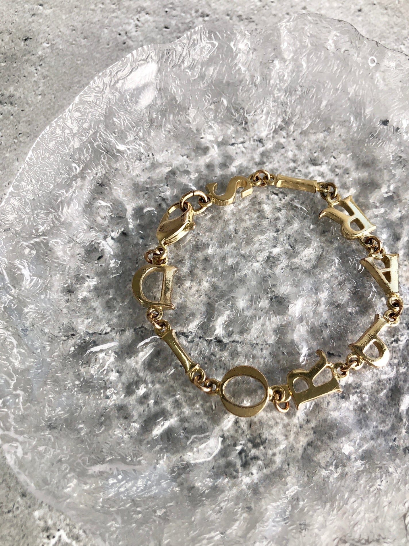 Christian D1OR CD Logo Motif Bracelet Gold Vintage zfejdh