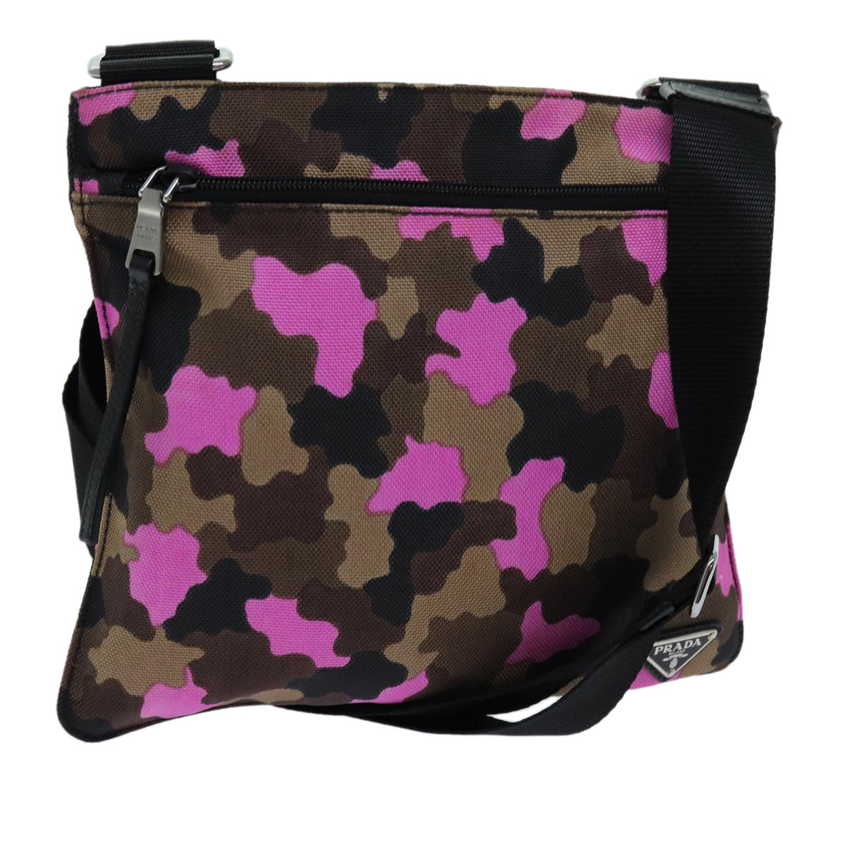 PRD Camouflage Shoulder Bag Nylon Pink VA0886 Auth yk11624