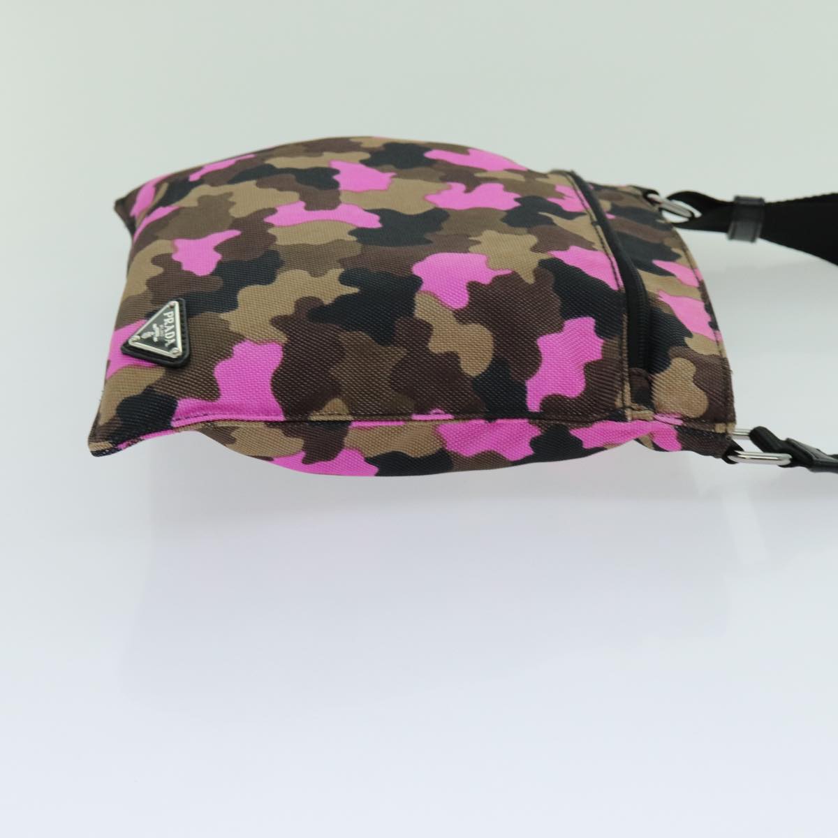 PRD Camouflage Shoulder Bag Nylon Pink VA0886 Auth yk11624