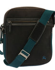 BBERRY Blue Label Shoulder Bag Canvas Black Auth yk11709
