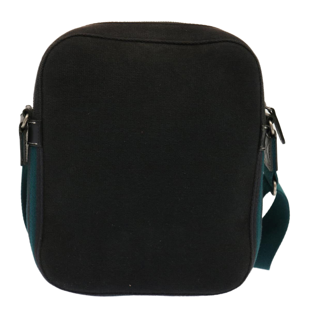 BBERRY Blue Label Shoulder Bag Canvas Black Auth yk11709