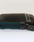 BBERRY Blue Label Shoulder Bag Canvas Black Auth yk11709