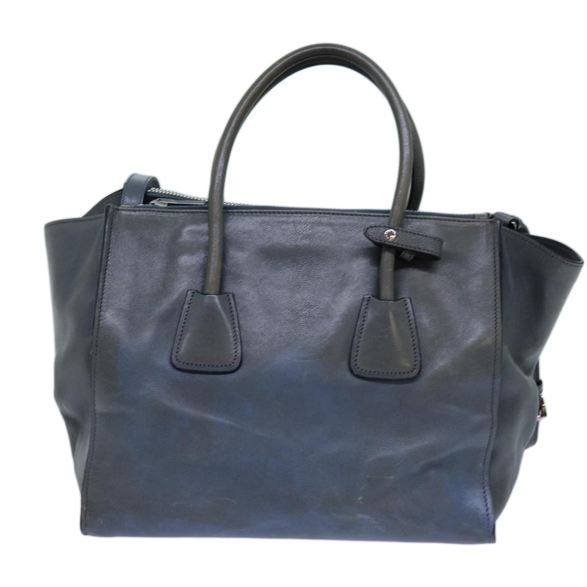 PRD Hand Bag Leather 2way Blue Auth yk11955