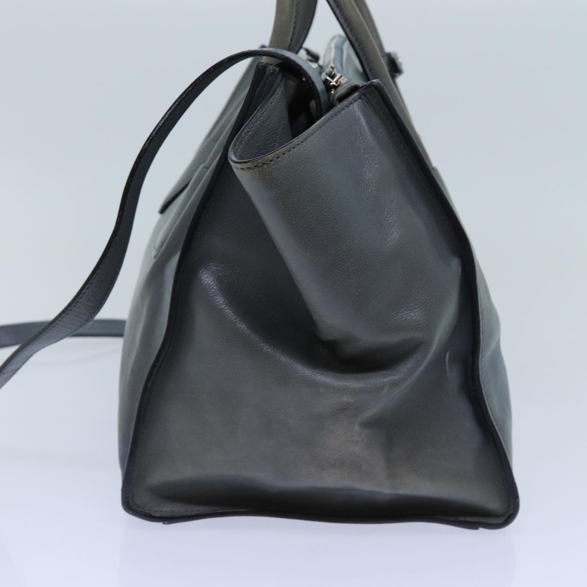 PRD Hand Bag Leather 2way Blue Auth yk11955