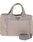 PRD Bijoux Canapa MM Hand Bag Canvas 2way Gray Auth yk12789