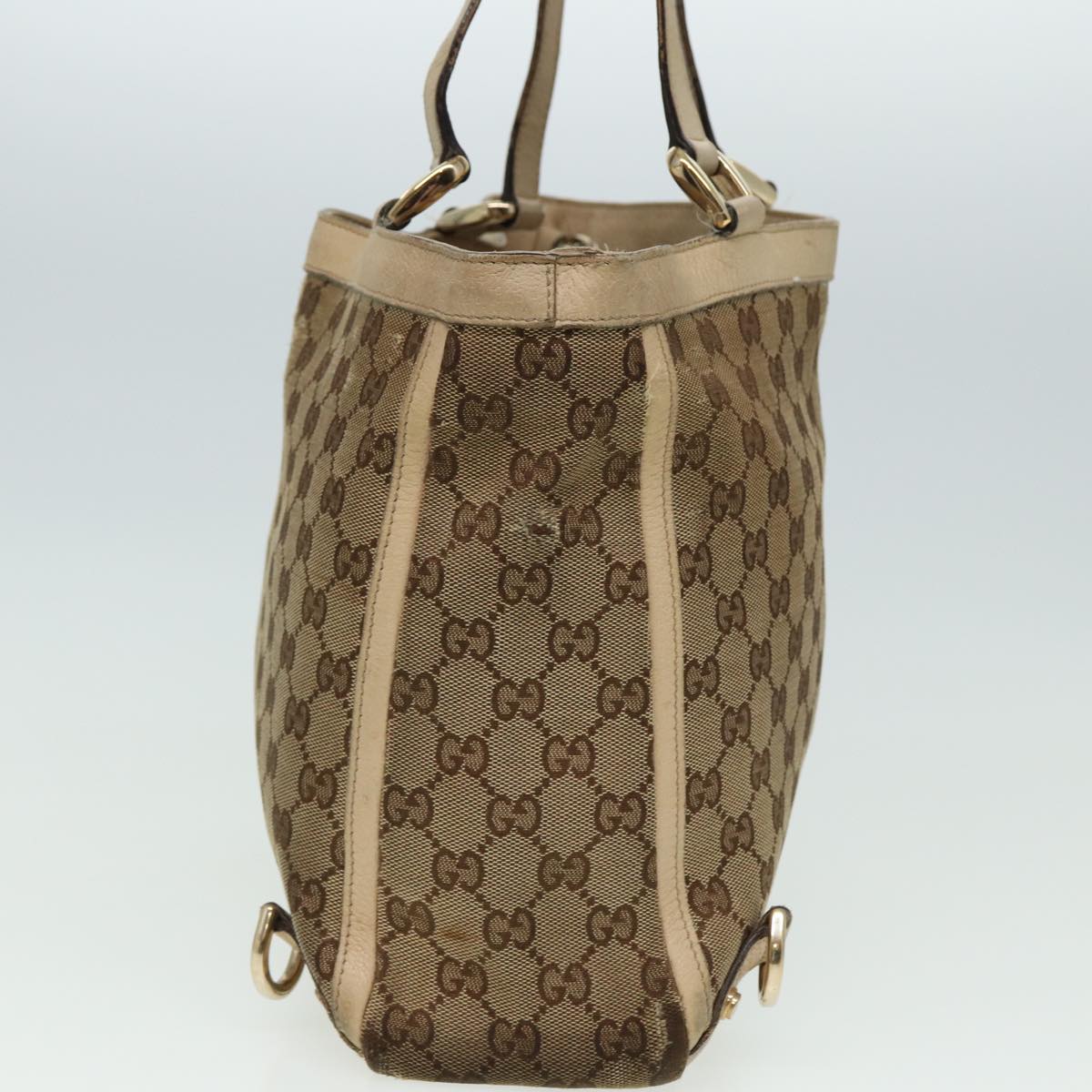 BURBERRY GCCI GG Canvas Tote Bag Nylon 2Set Beige White Auth yk13418